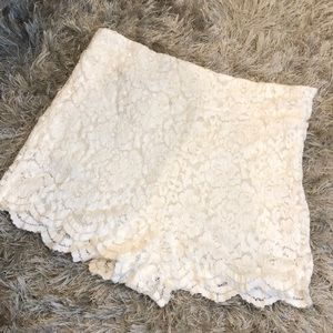 Free People White Stretchy Shorts